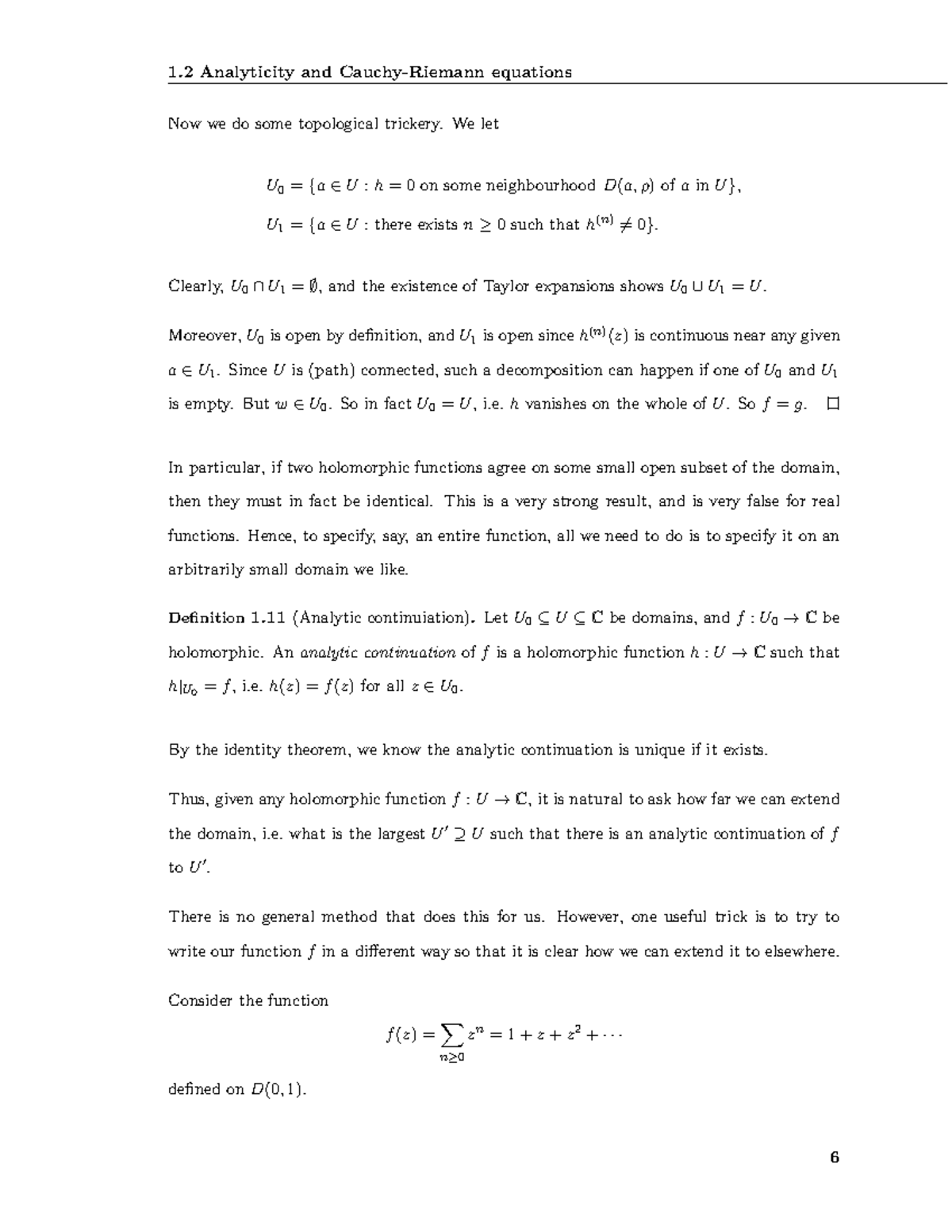 Complex Analysis (7)-1-11-6 - 1 Analyticity and Cauchy-Riemann ...