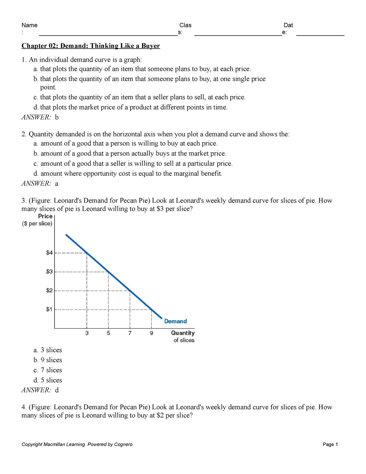 Demand: Thinking Like a Buyer - End of Chapter