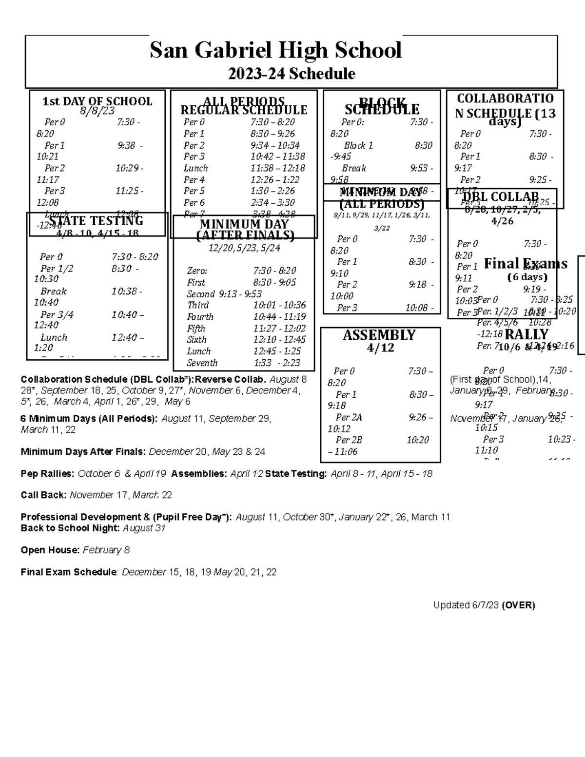 202324 SGHS Bell Schedule San Gabriel High School 2023 24 Schedule