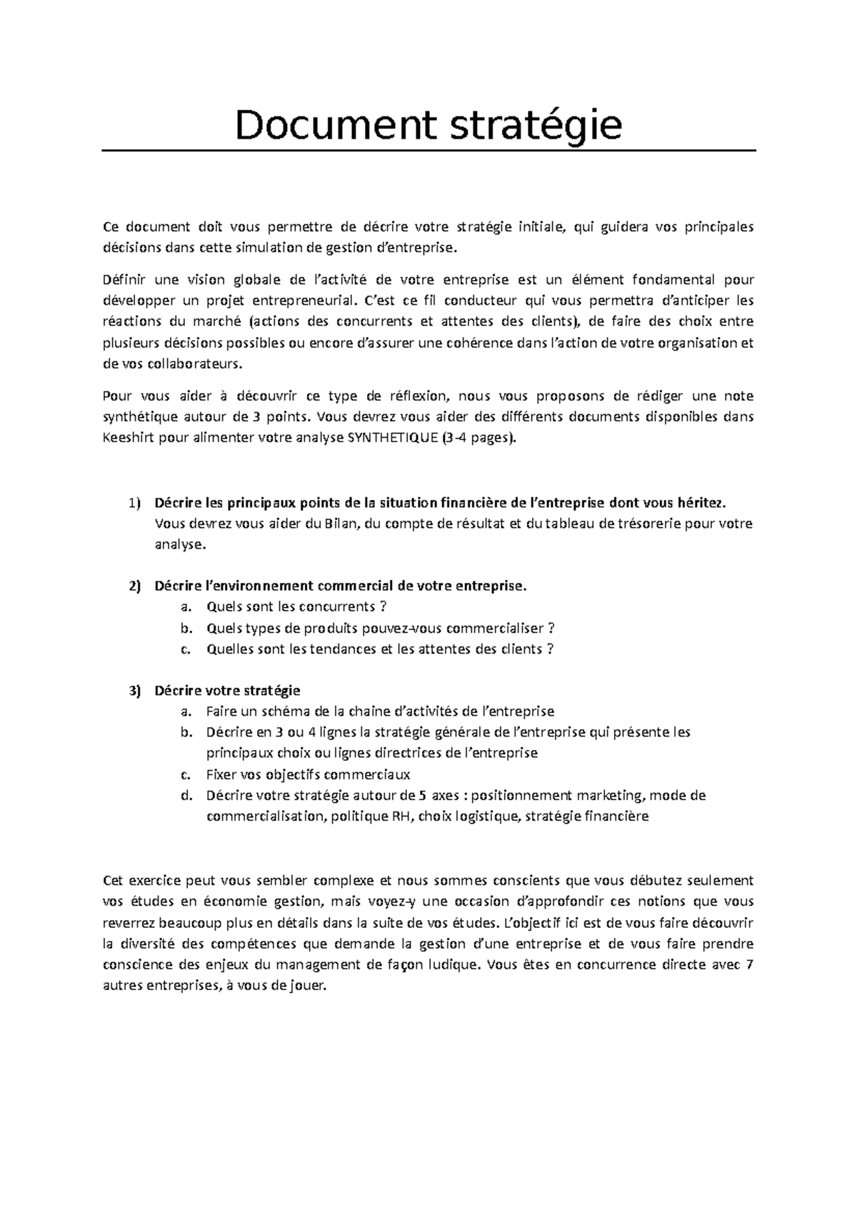 Document strat Ã©gie v1 - Document stratégie Ce document doit vous ...
