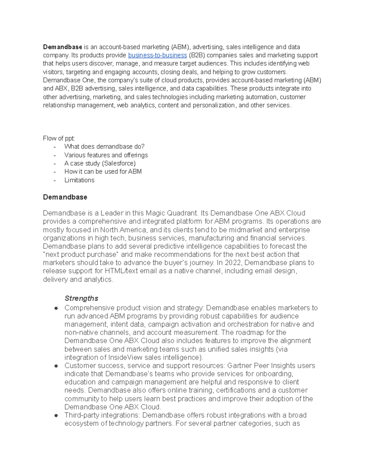 Demandbase research dump - Demandbase is an account-based marketing ...