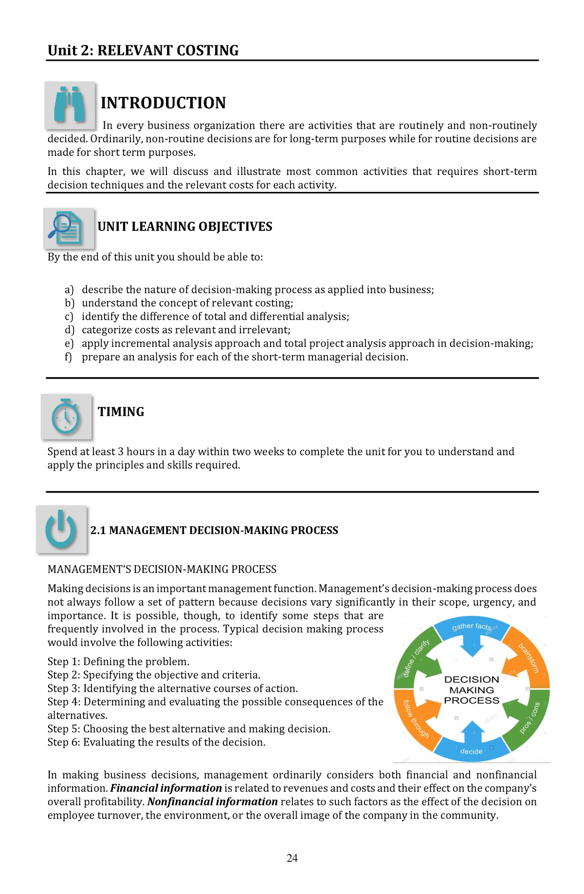 #UNIT 2 - Relevant Costing - Unit 2: RELEVANT COSTING INTRODUCTION In ...