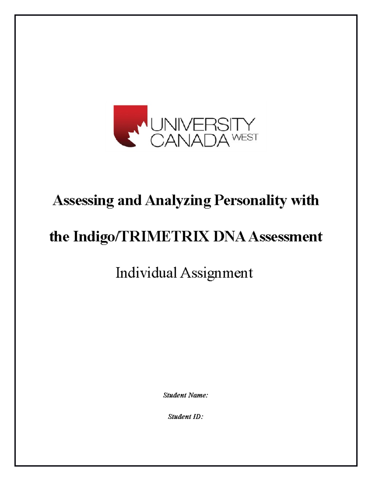 Indigo - Vyas Pujan Devesh - Assessing and Analyzing Personality with ...