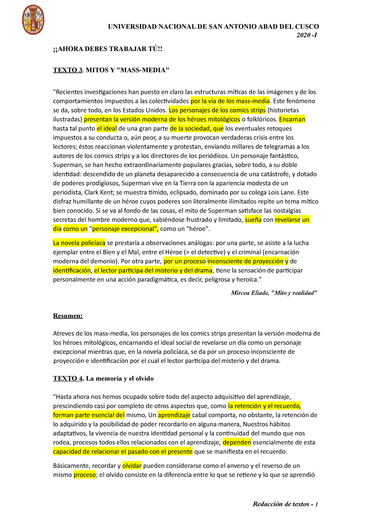 Resumen 3,4,5 Redaccion De Textos - UNIVERSIDAD NACIONAL DE SAN ANTONIO ...