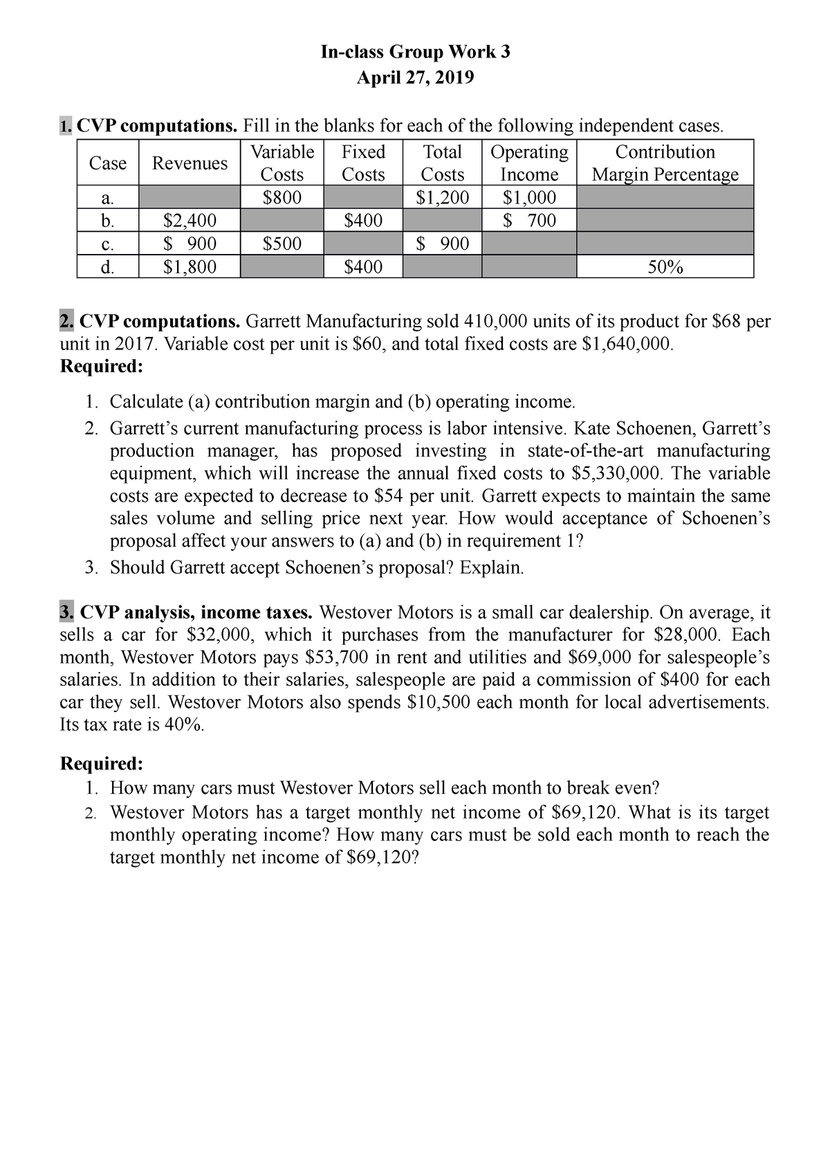 In-class Group Work - A Practice Material For Cost_Accounting_15th ...