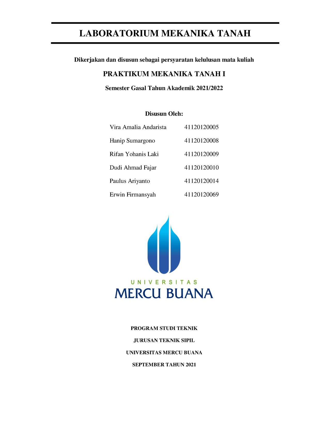 Laporan Praktikum Mekanika Tanah 1 - LABORATORIUM MEKANIKA TANAH ...