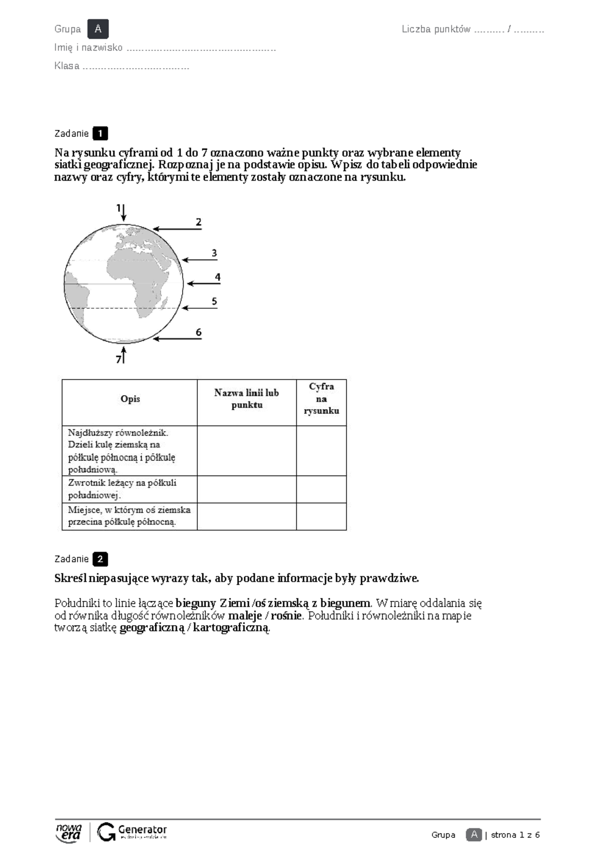 Geografia Sprawdzian Lądy I Oceany www.studocu.com