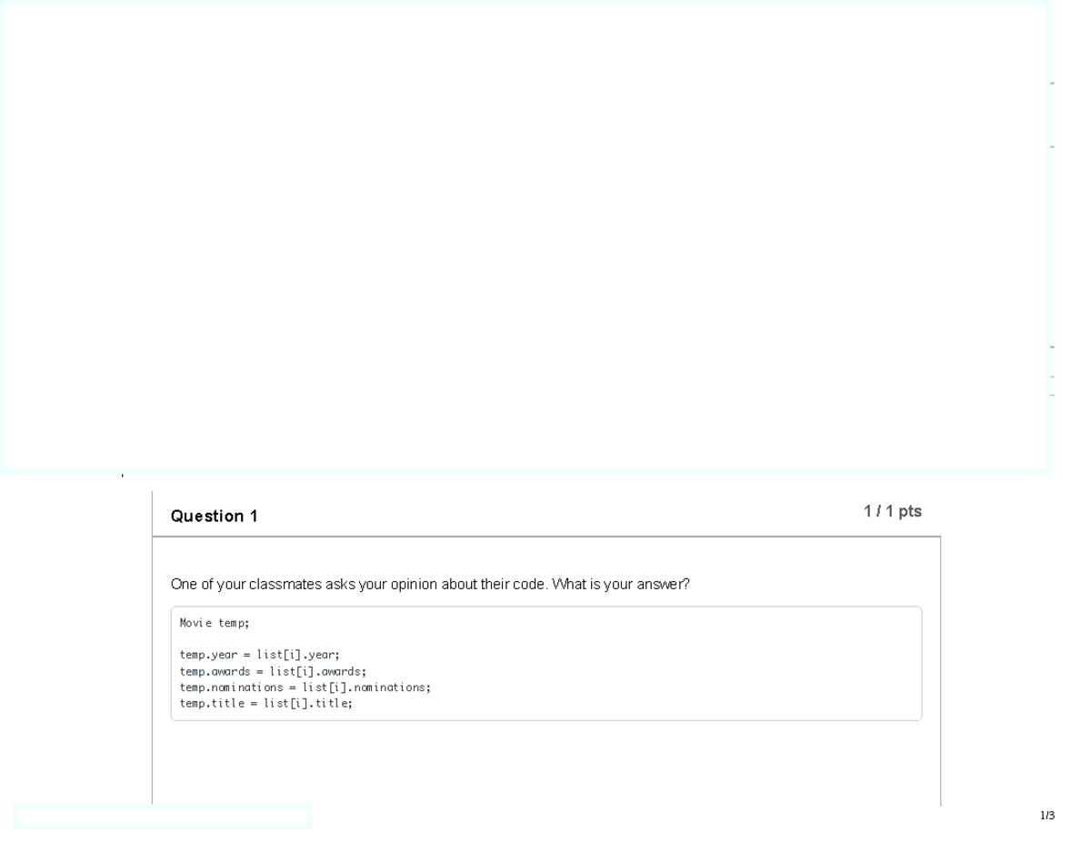CP_ Quiz (Homework 3) - 2/18/2021 CP: Quiz (Homework 3) : W21 CIS D022B ...