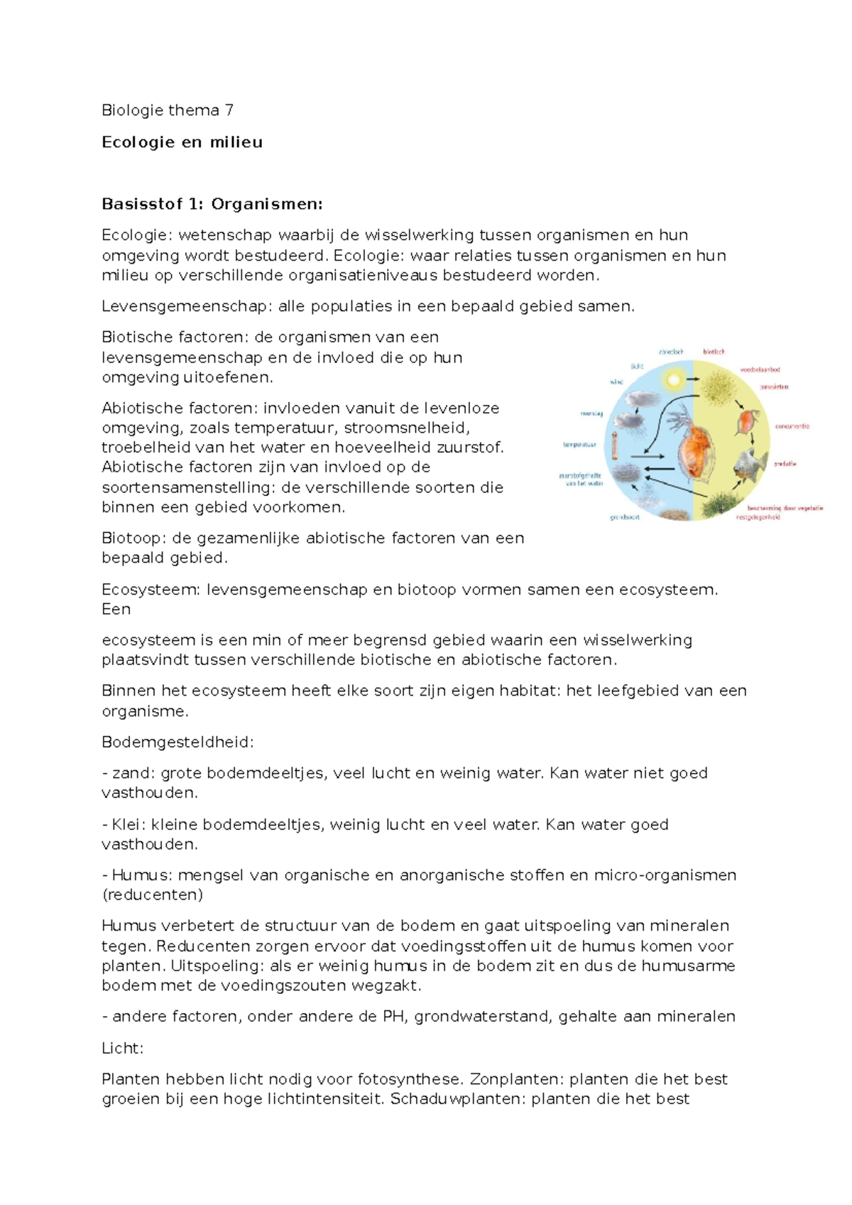 Biologie Hoofdstuk 7 Havo 4-5 - Biologie Thema 7 Ecologie En Milieu ...