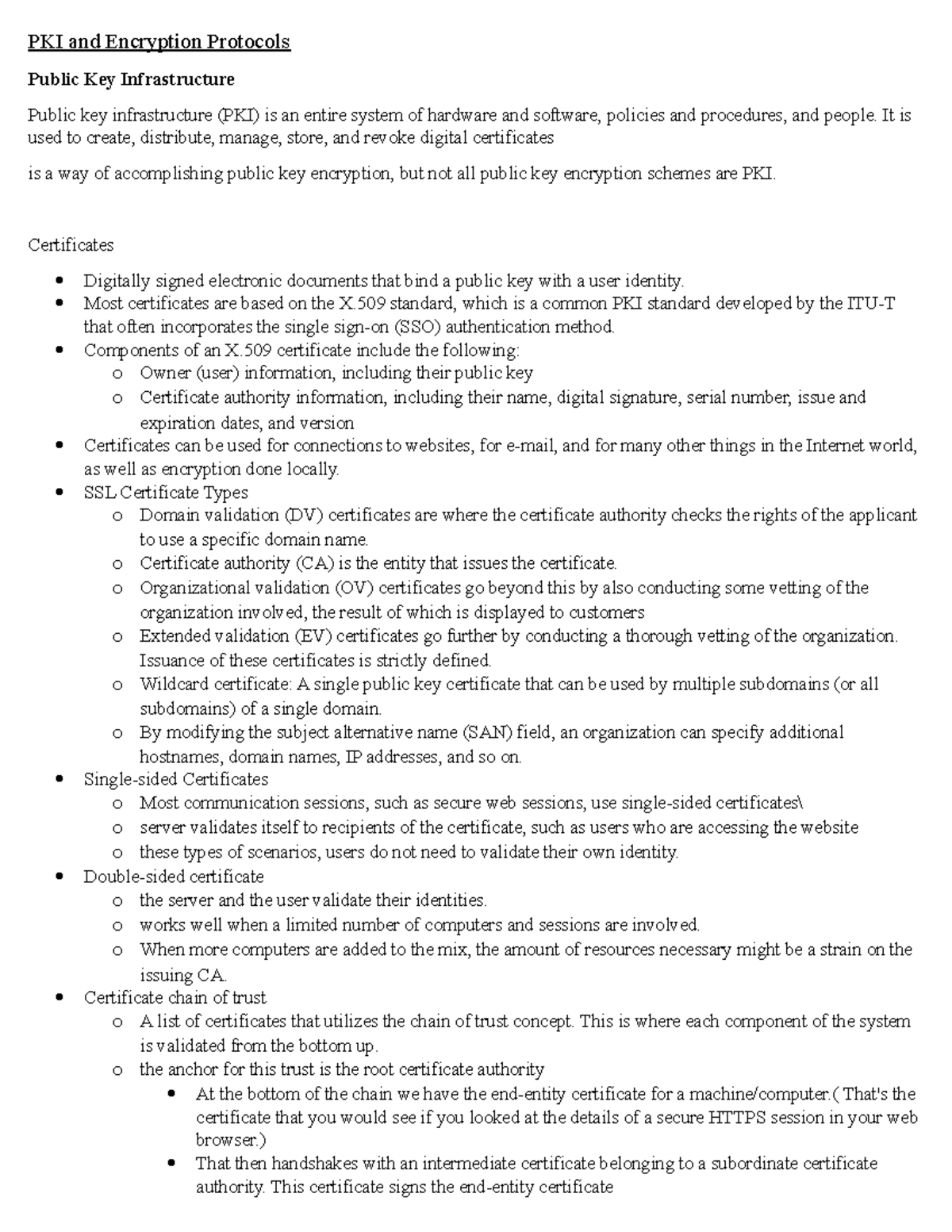 PKI And Encryption Protocols - PKI And Encryption Protocols Public Key ...