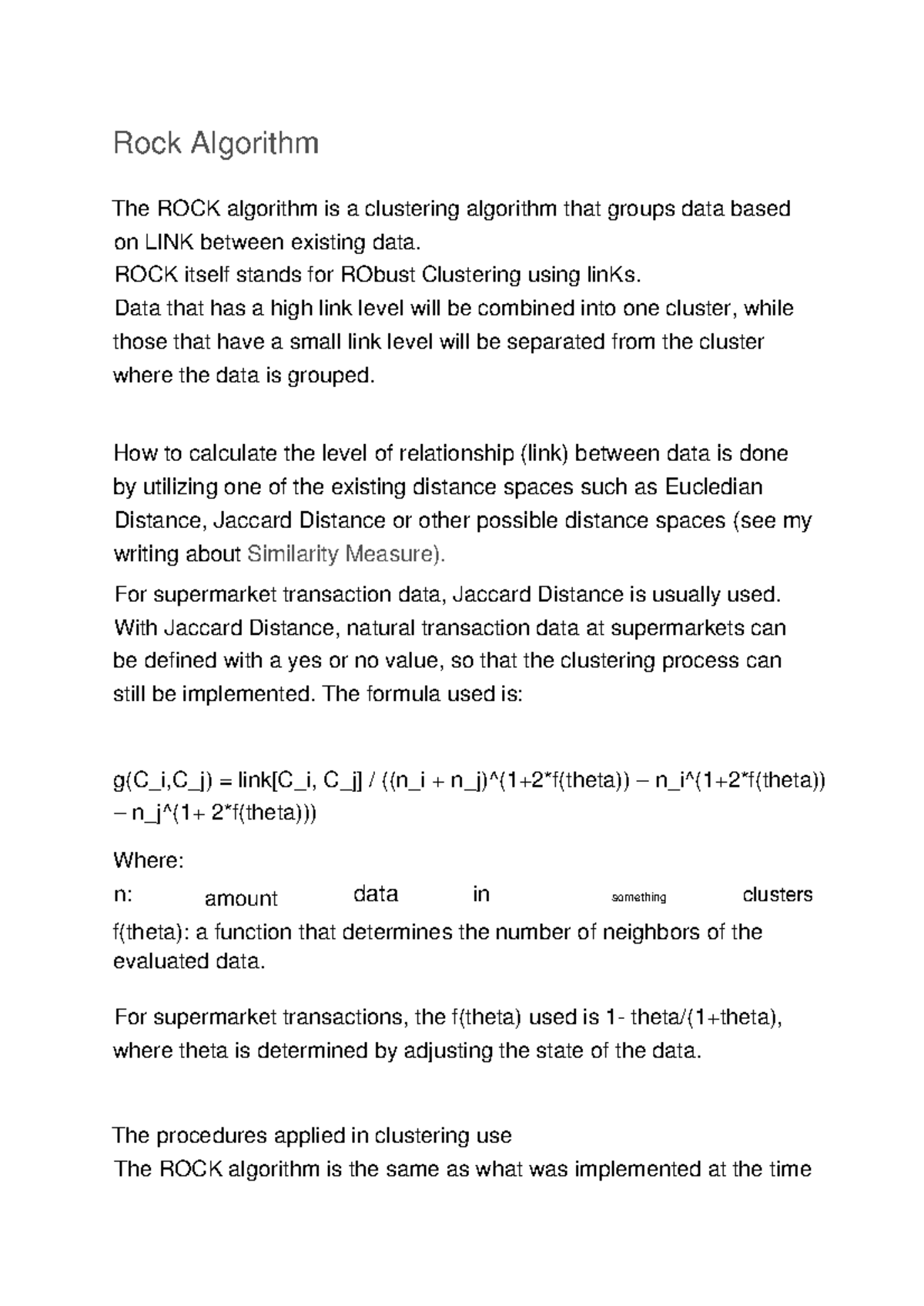 Locality Sensitive Hashing - ROCK - Notes - Rock Algorithm How to ...