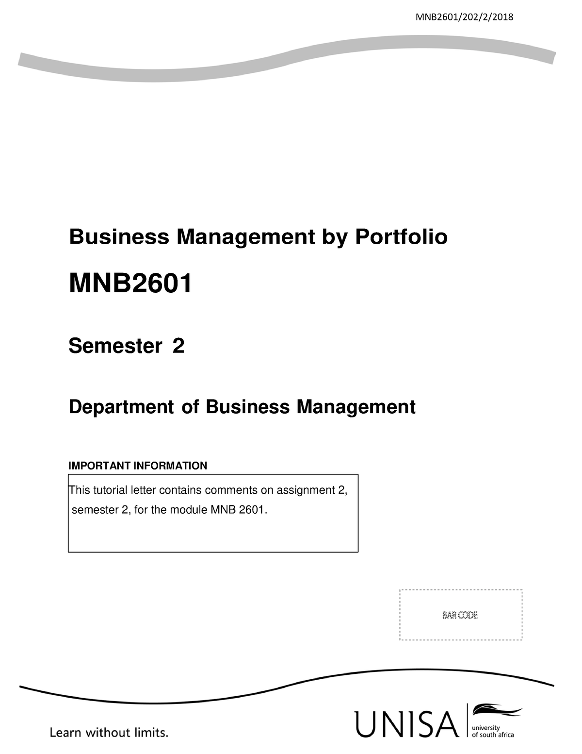 Business Management By Portfolio - MNB2601/202/2/ Business Management ...