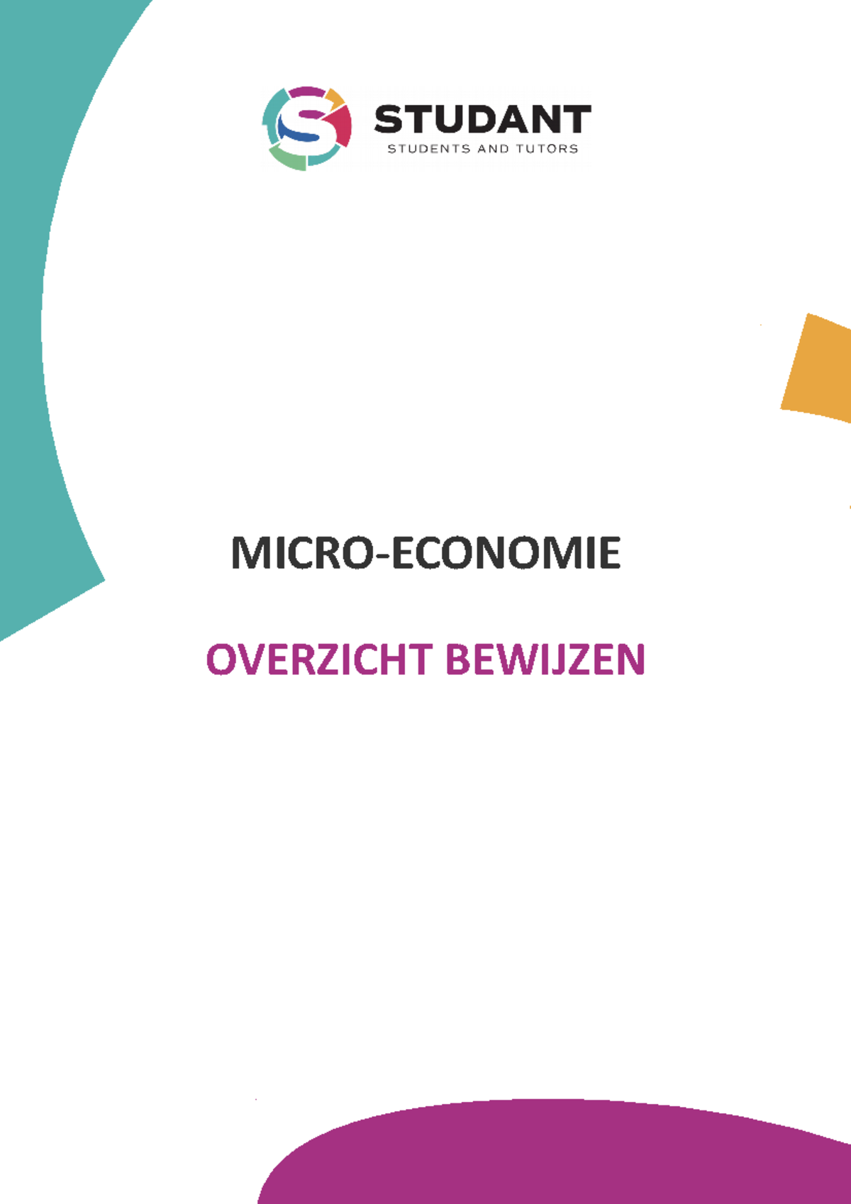 Overzicht Bewijzen - MICRO-ECONOMIE OVERZICHT BEWIJZEN DEEL 1 ...