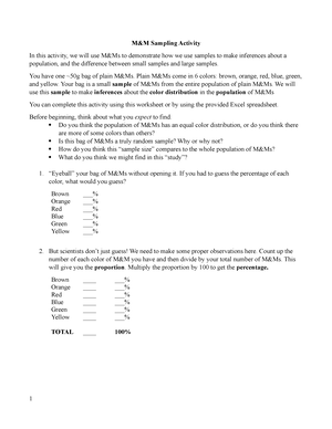 Guess the M&Ms: a data analysis