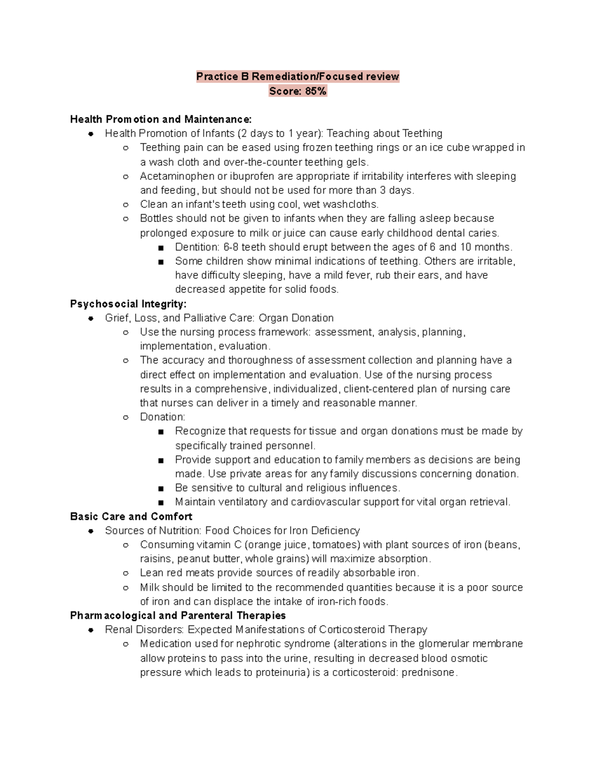 Practice B Remediation Focused Review - Practice B Remediation/Focused ...