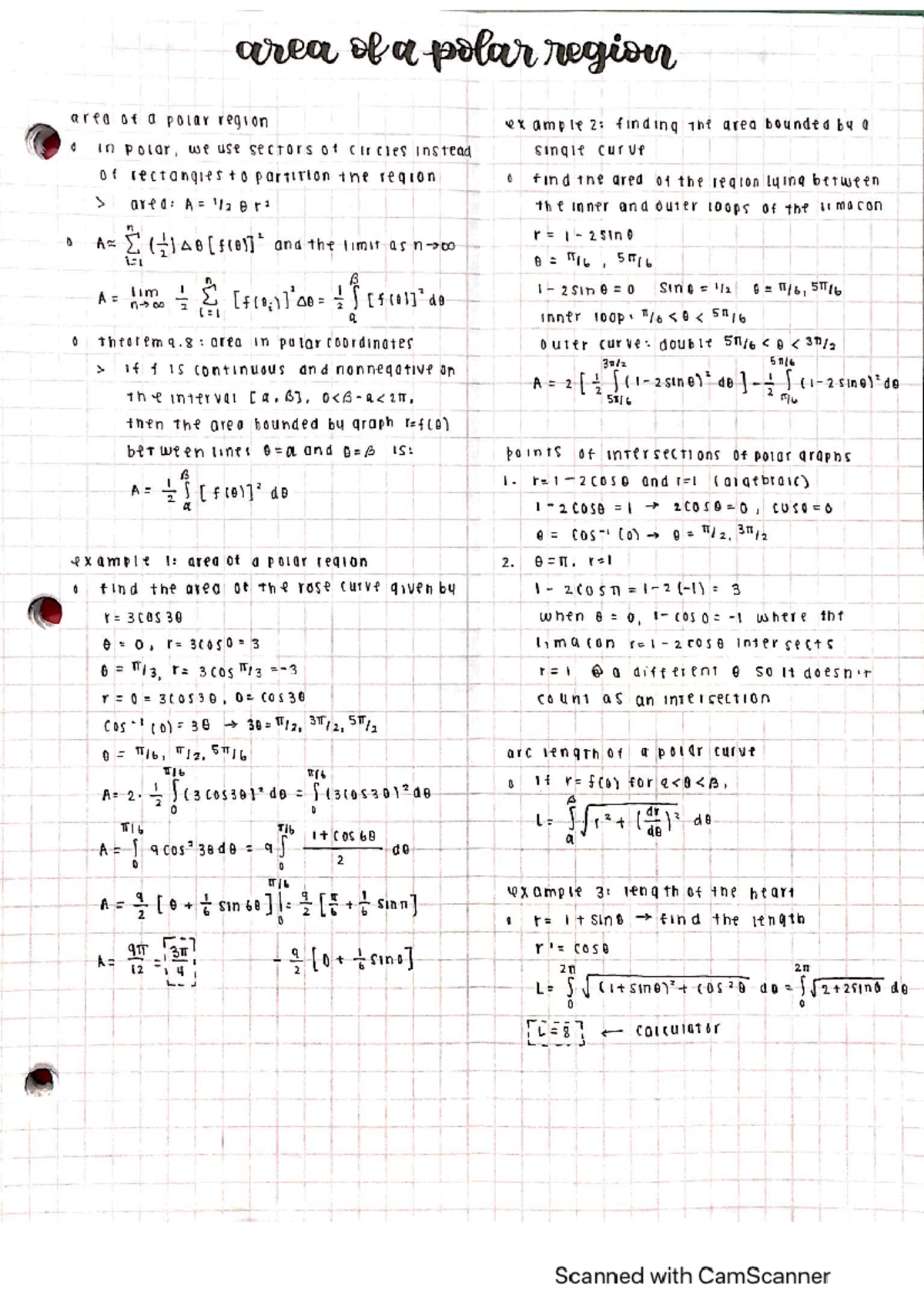 area of a polar region - CALC12 - Studocu