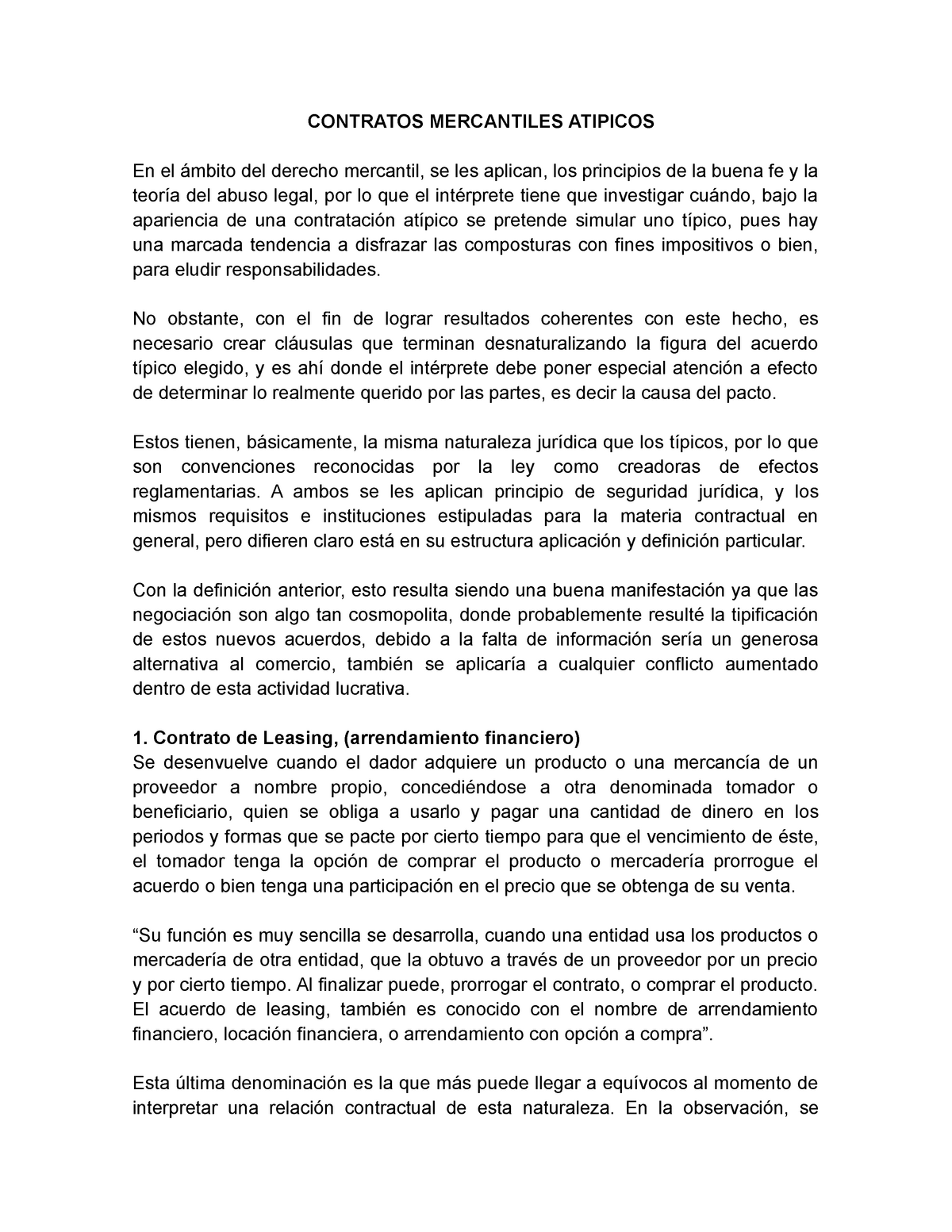 Contratos Mercantiles Atipicos Contratos Mercantiles Atipicos En El ámbito Del Derecho 4132