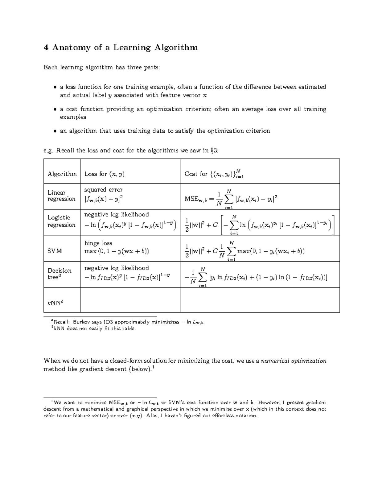 Learning Algorithm - 4 Anatomy of a Learning Algorithm Each learning ...