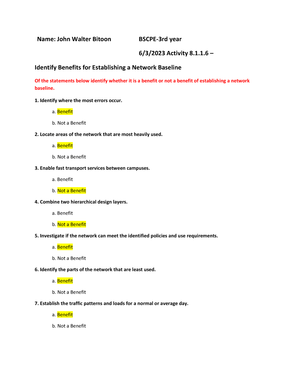 Bitoon CCNA-4-Network-Troubleshooting-Activity-8.1 - Name: John Walter ...