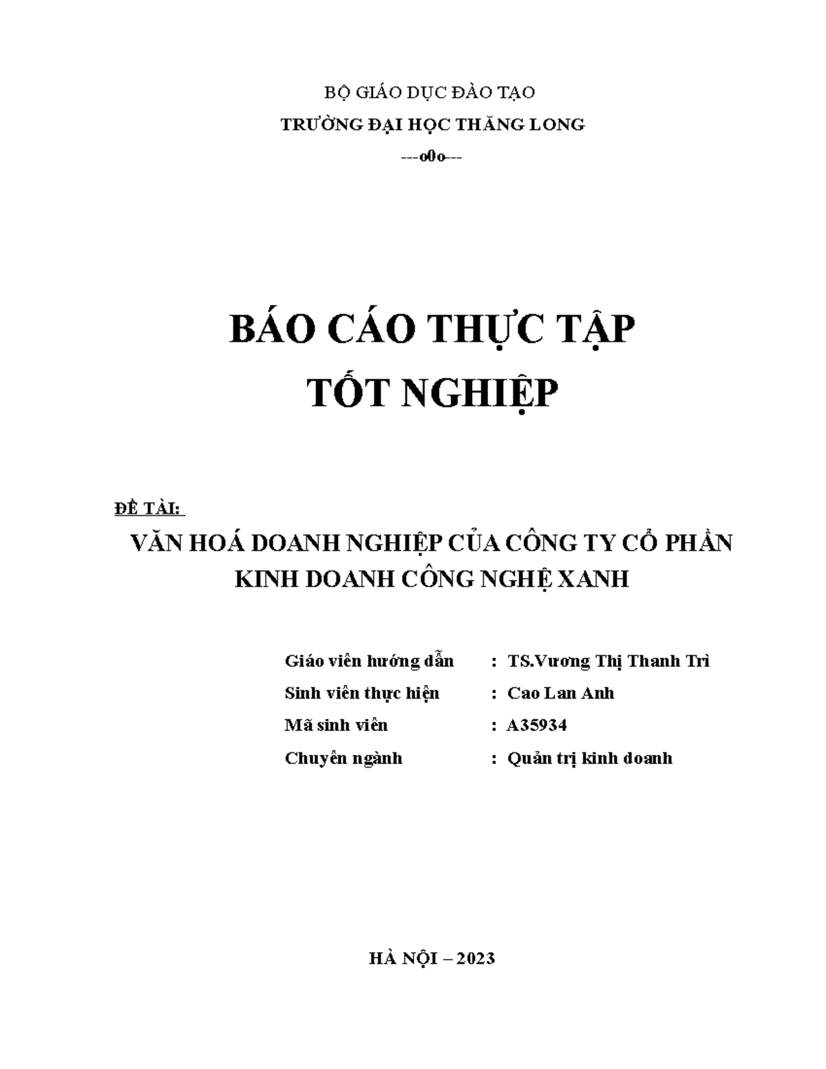 BCTT Lan Anh - báo cáo thực tập - BỘ GIÁO DỤC ĐÀO TẠO TRƯỜNG ĐẠI HỌC ...