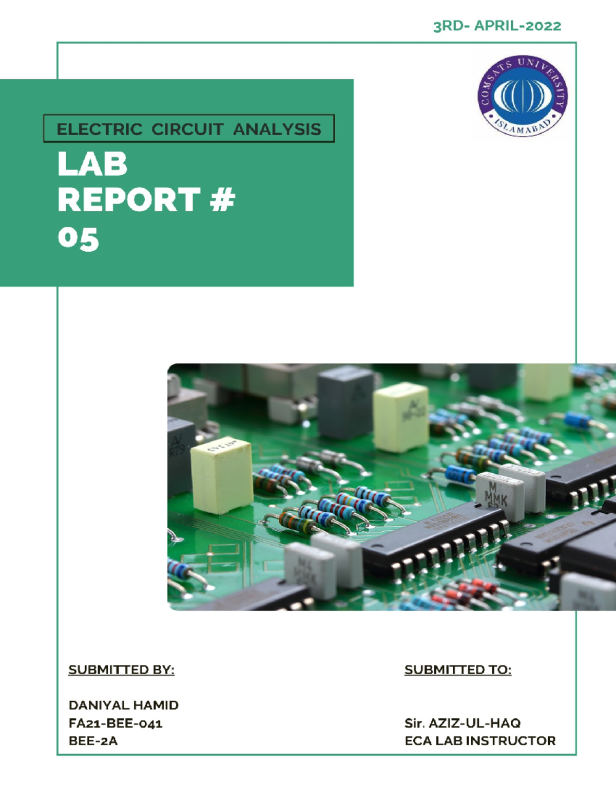 ECA LAB Report 05 Lab 05 Voltmeter and Ammeter Design Using