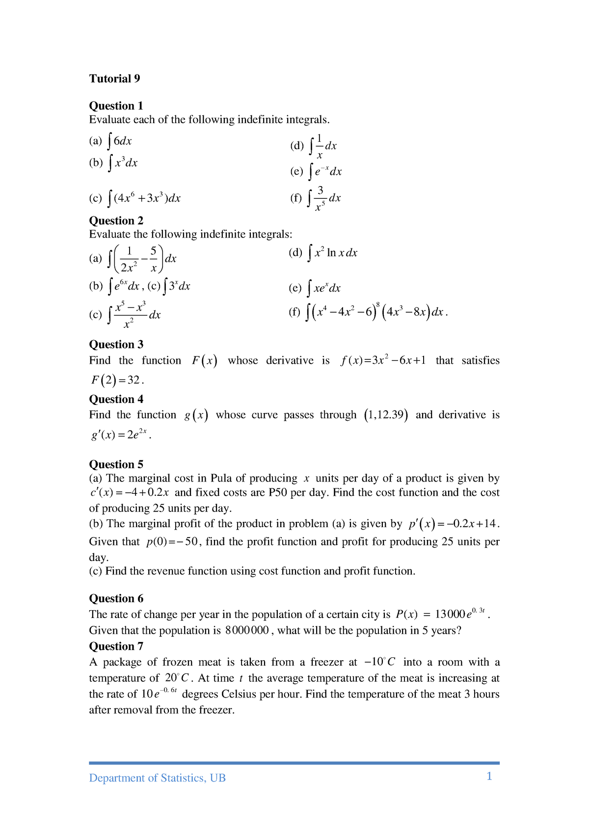 STA 102-Tutorial 9 2022 - Department of Statistics, UB 1 Tutorial 9 ...