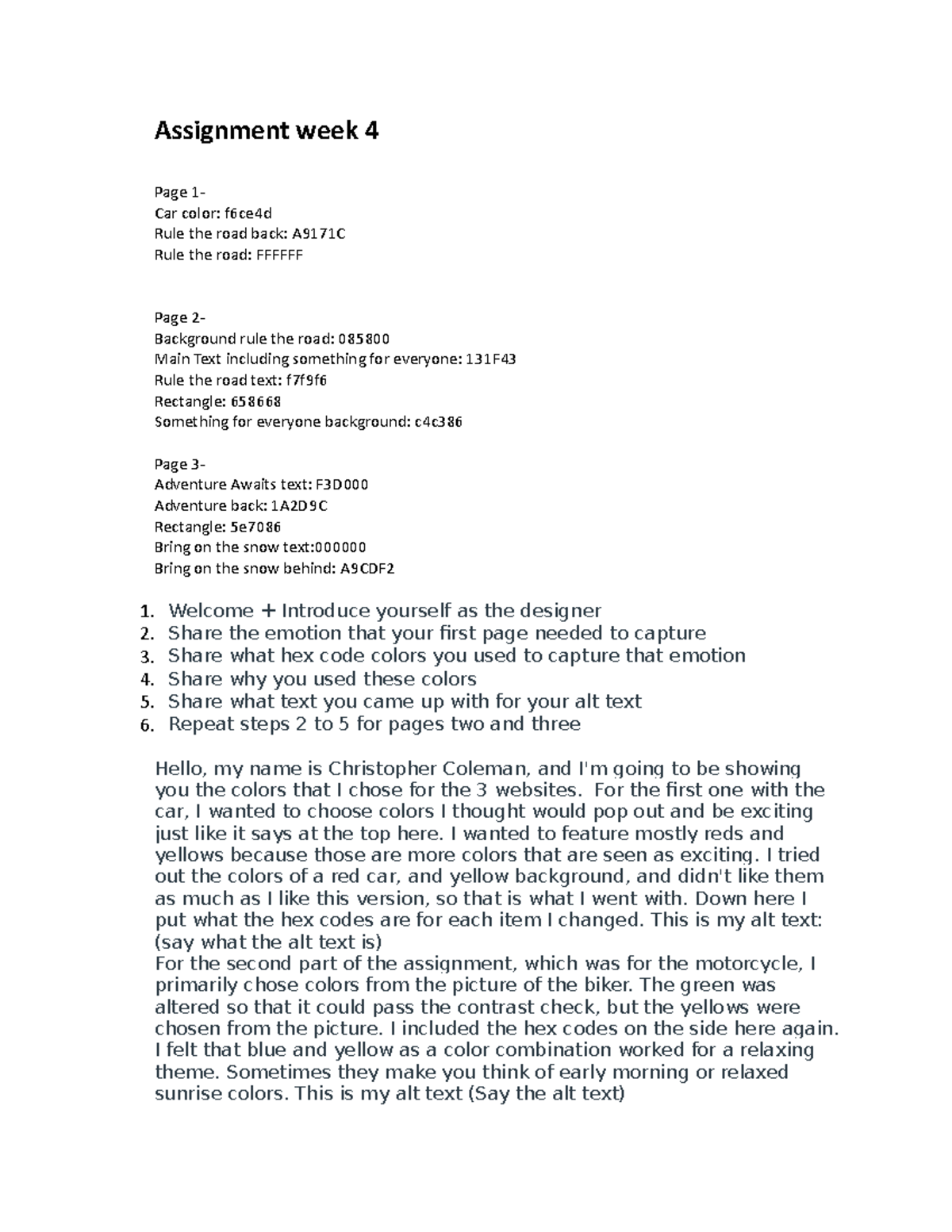 Assignment-week-4 - My Week 4 Assignment - Assignment Week 4 Page 1 ...