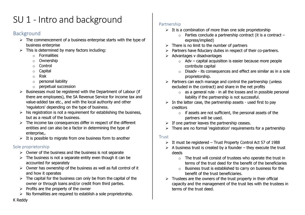 SU 1 - Notes On SU 1 Of IURI 311 Using The Book And Slides - SU 1 ...