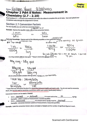 Chapter three notes - CHEM1030 - Studocu