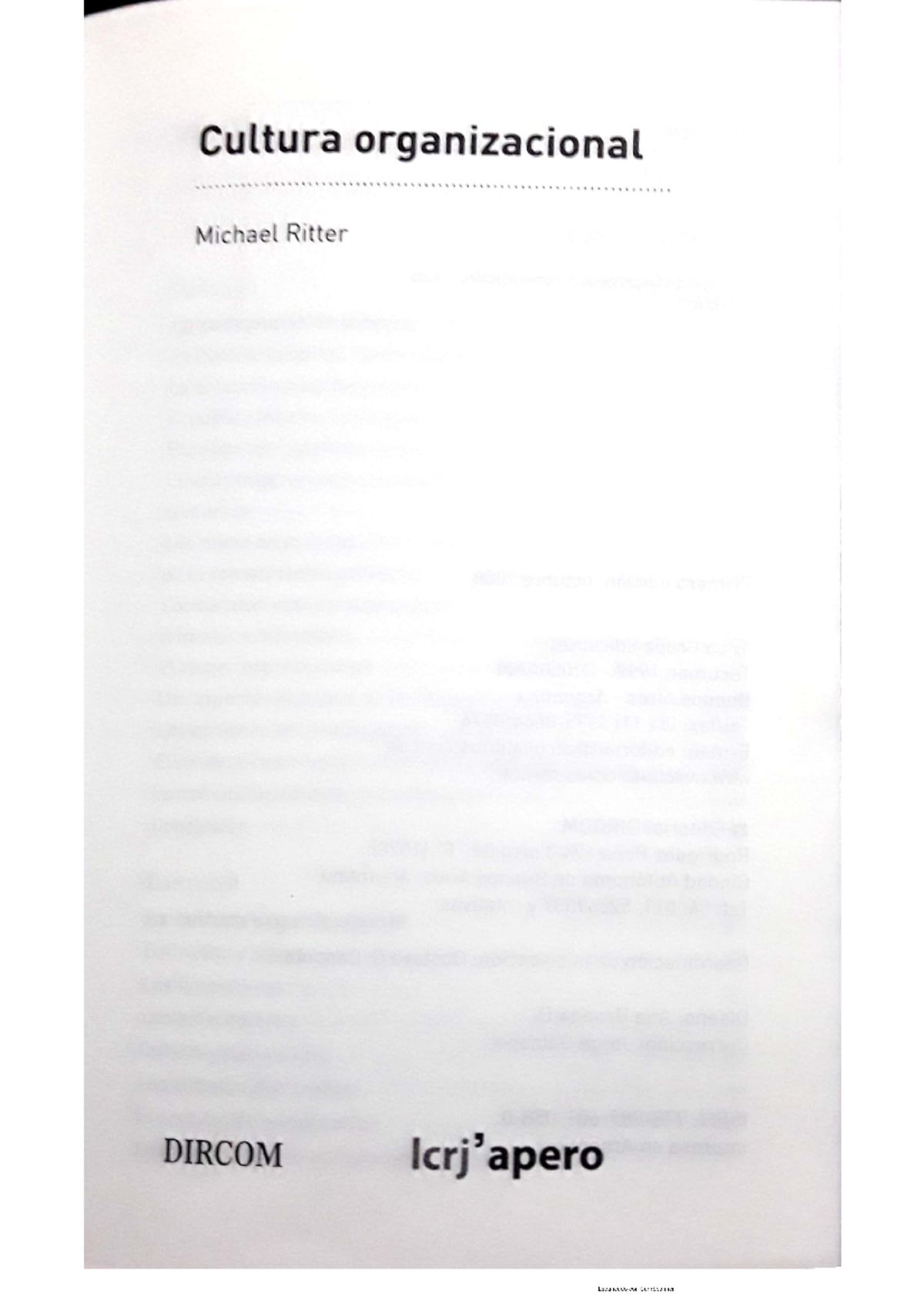 Ritter Michael Cultura Organizacional cap 1 - Cultura organizacional ...