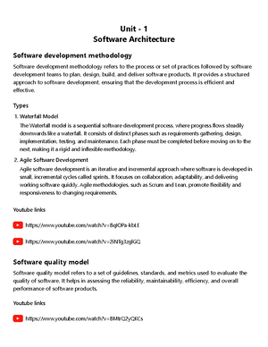 Software Architecture unit 3 - Unit - 3 Software Architecture Software ...