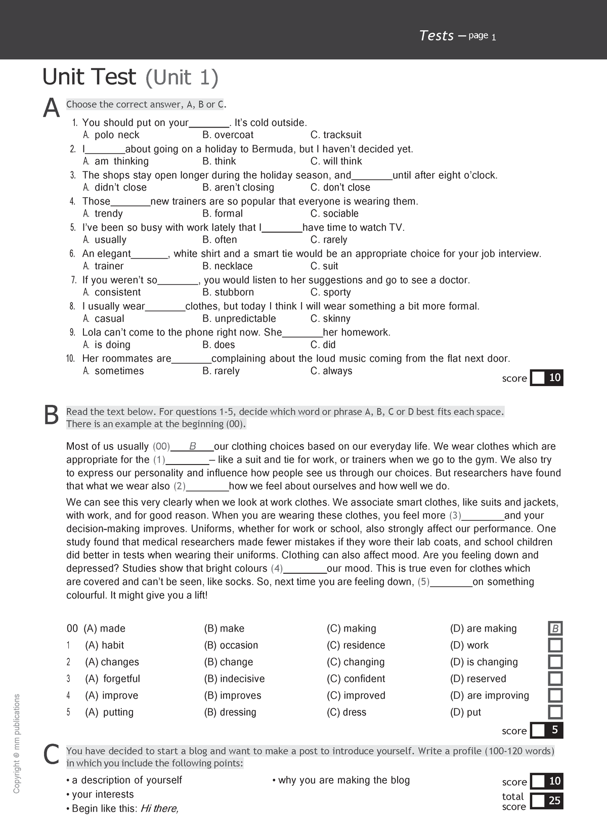 Matura Leader B1 Hungarian Tests - ####### Tests – Page 1 Unit Test ...