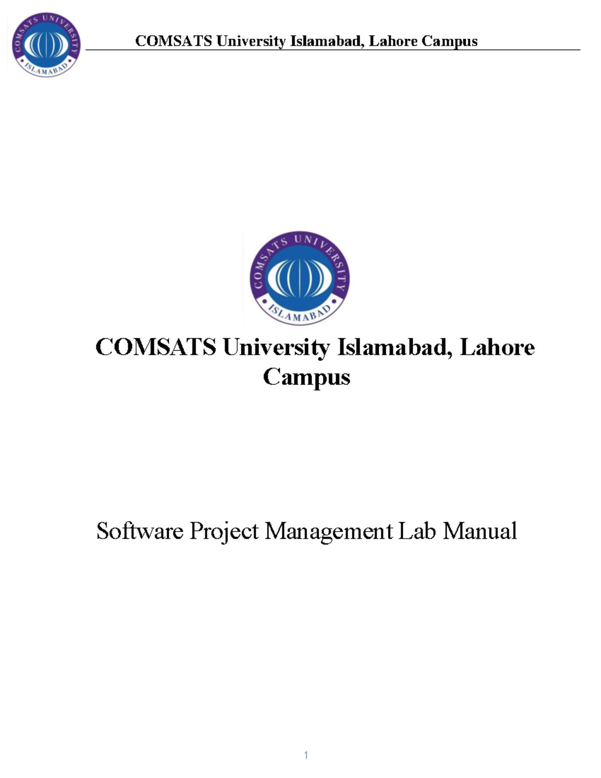 SPM Lab Manual - oiuytrewasdfghjk - COMSATS University Islamabad ...
