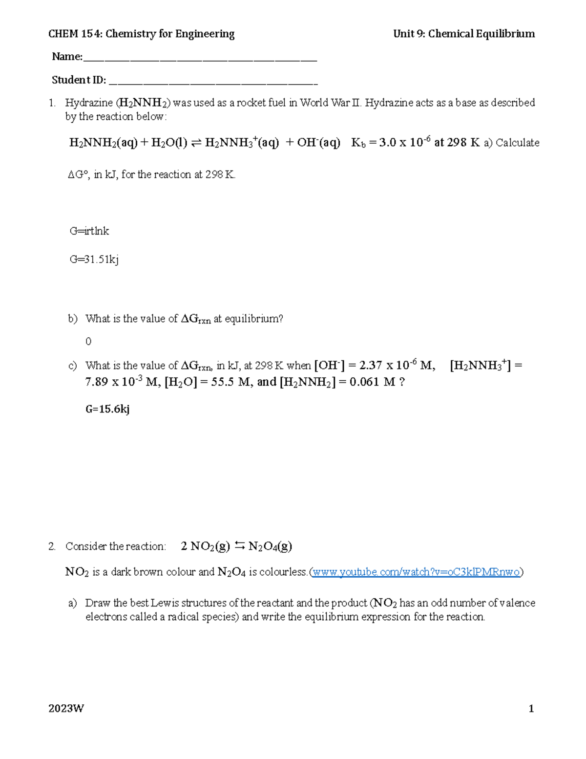 UNIT 6 WORKSHEET q 1-6 - Name ...