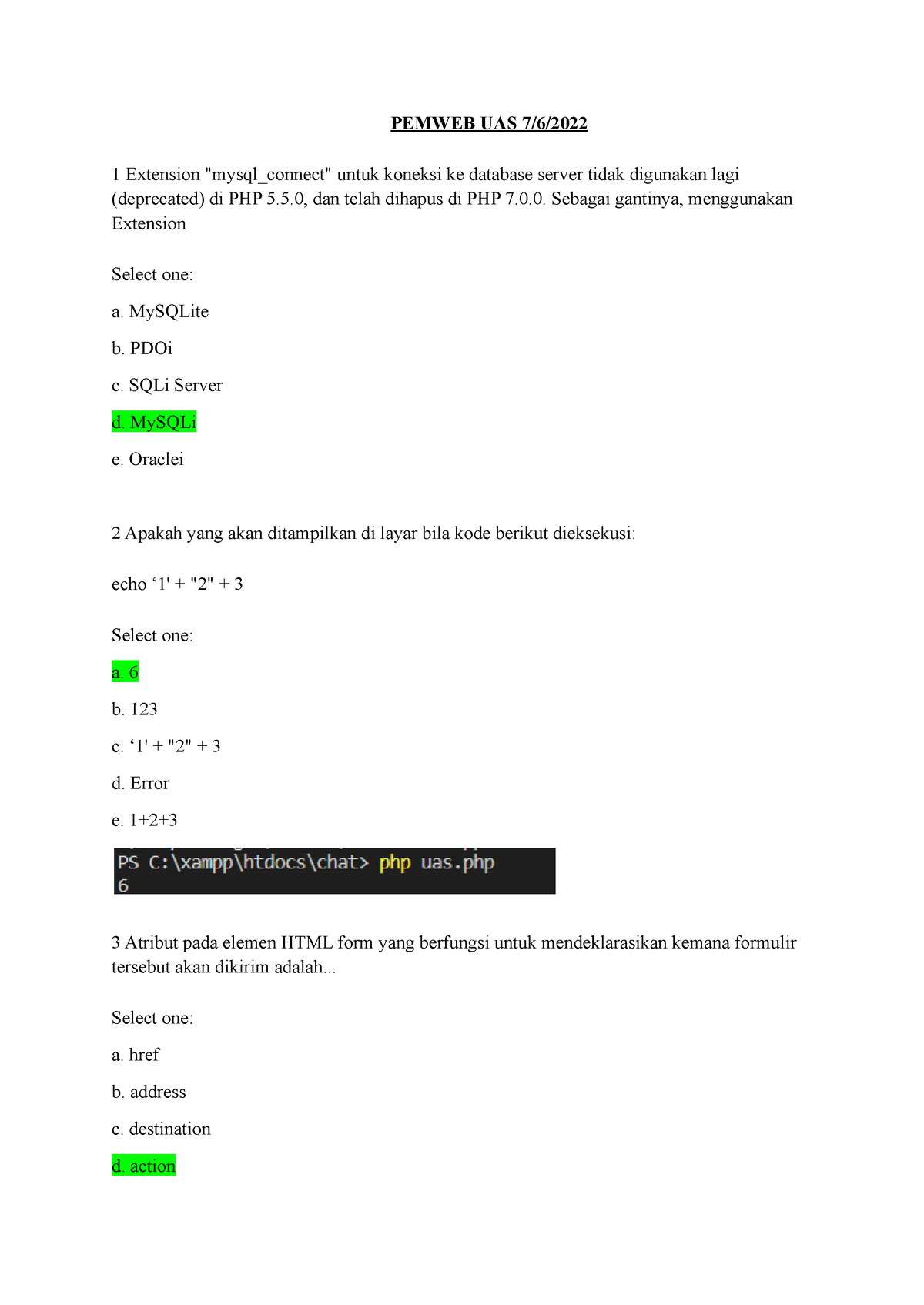 Merge All Soal Pemweb - Pemrograman Web - UB - Studocu