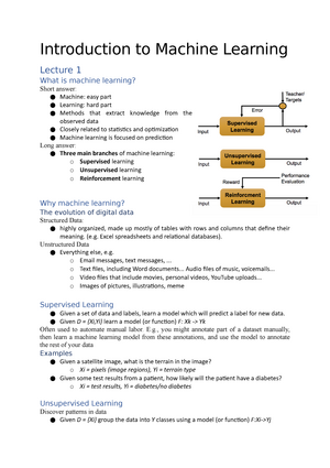 Machine learning Lecture 1