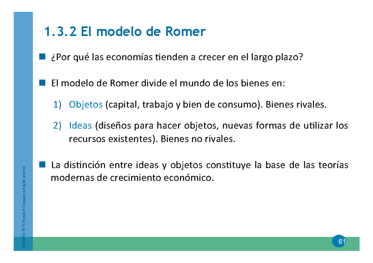 TEMA 1 Crecimiento Tercera parte  El modelo de Romer n/ ¿Por qué las  economías enden a crecer - Studocu