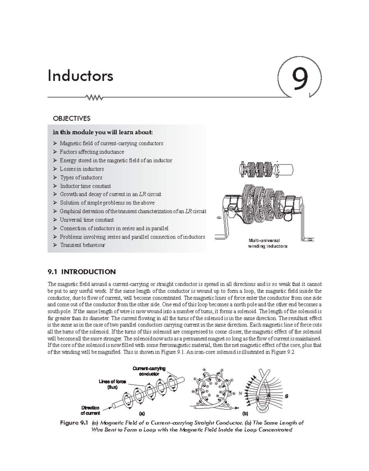 Module 9 - Notes - 9 INTRODUCTION The magnetic field around a current ...