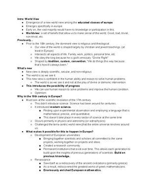 HIST 102 Notes - Introductory Western Civilization History class. - The ...