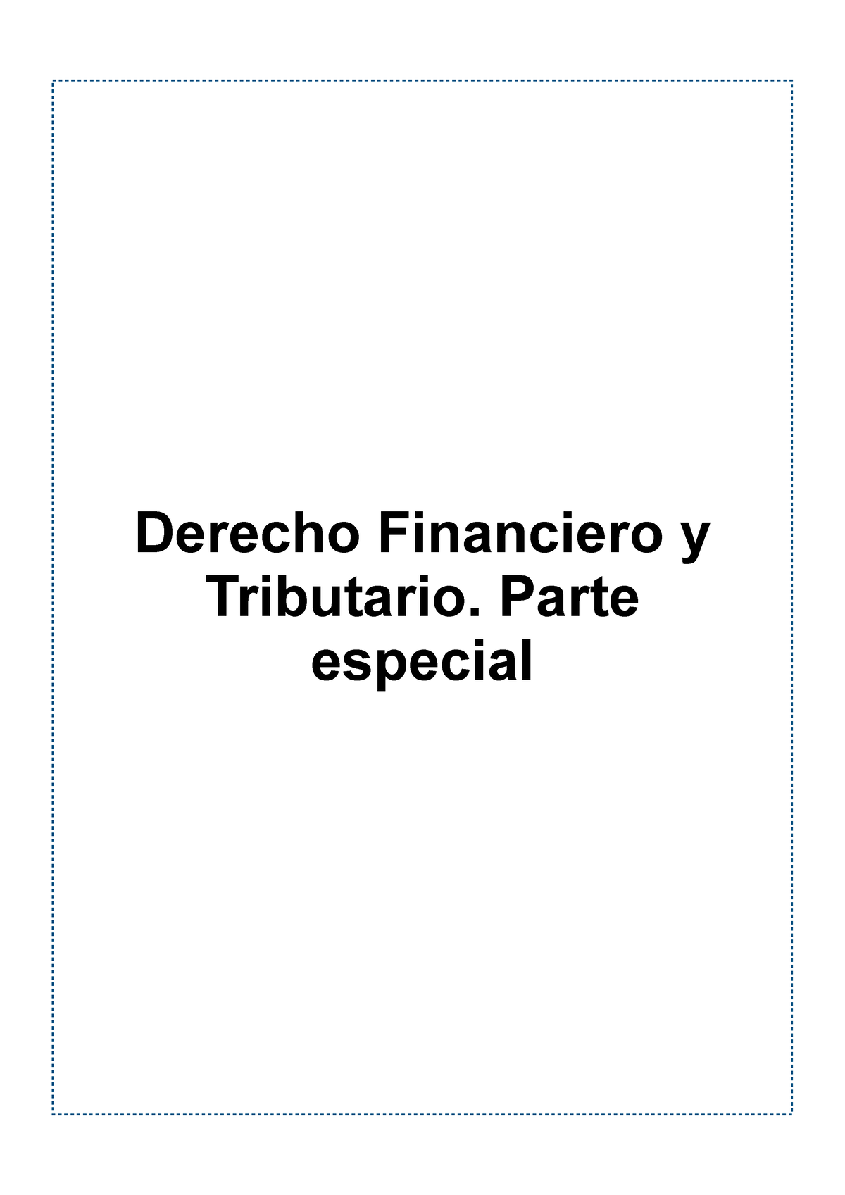 Derecho Financiero Y Tributario Derecho Financiero Y Tributario