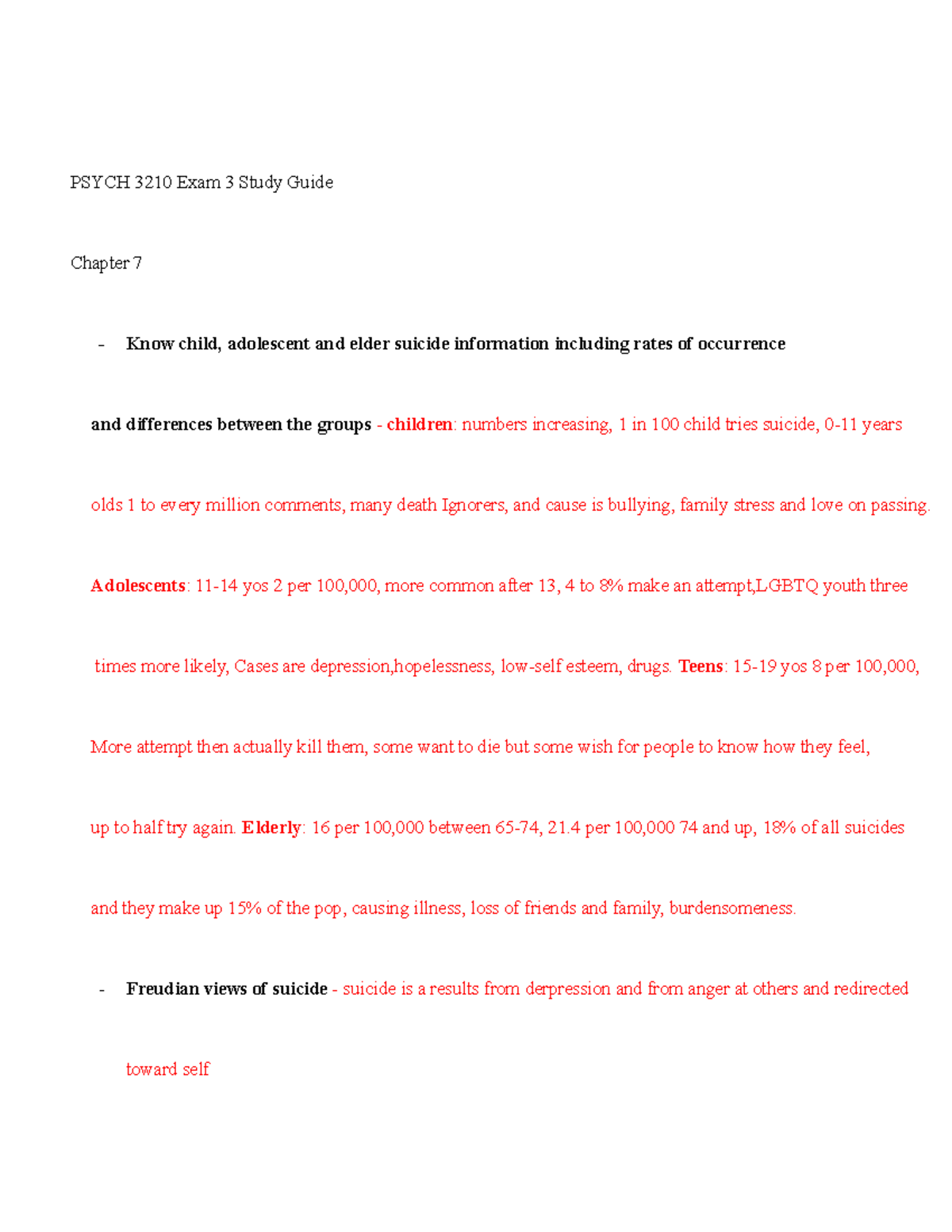 Exam 3 Study Guide Psych 3210 - PSYCH 3210 Exam 3 Study Guide Chapter 7 ...