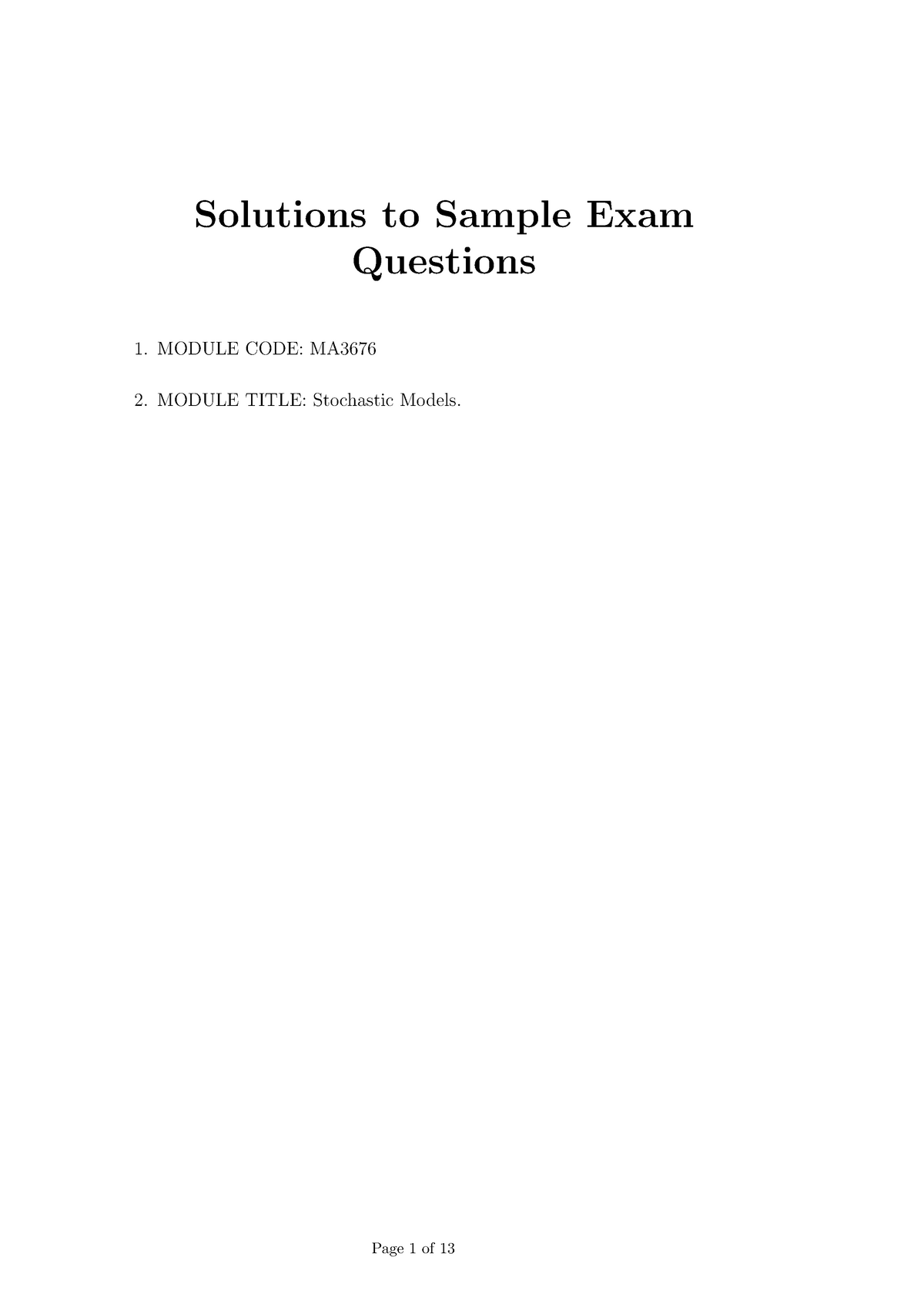 Exam Final Exam 5 May 2015, Questions And Answers - Solutions To Sample ...