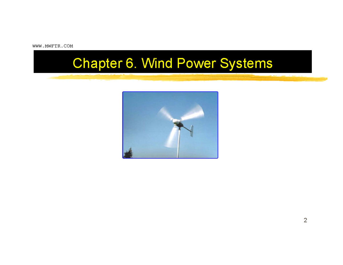325 Ch6 Wind Power - Chapter 6. Wind Power Systems General Circulation ...