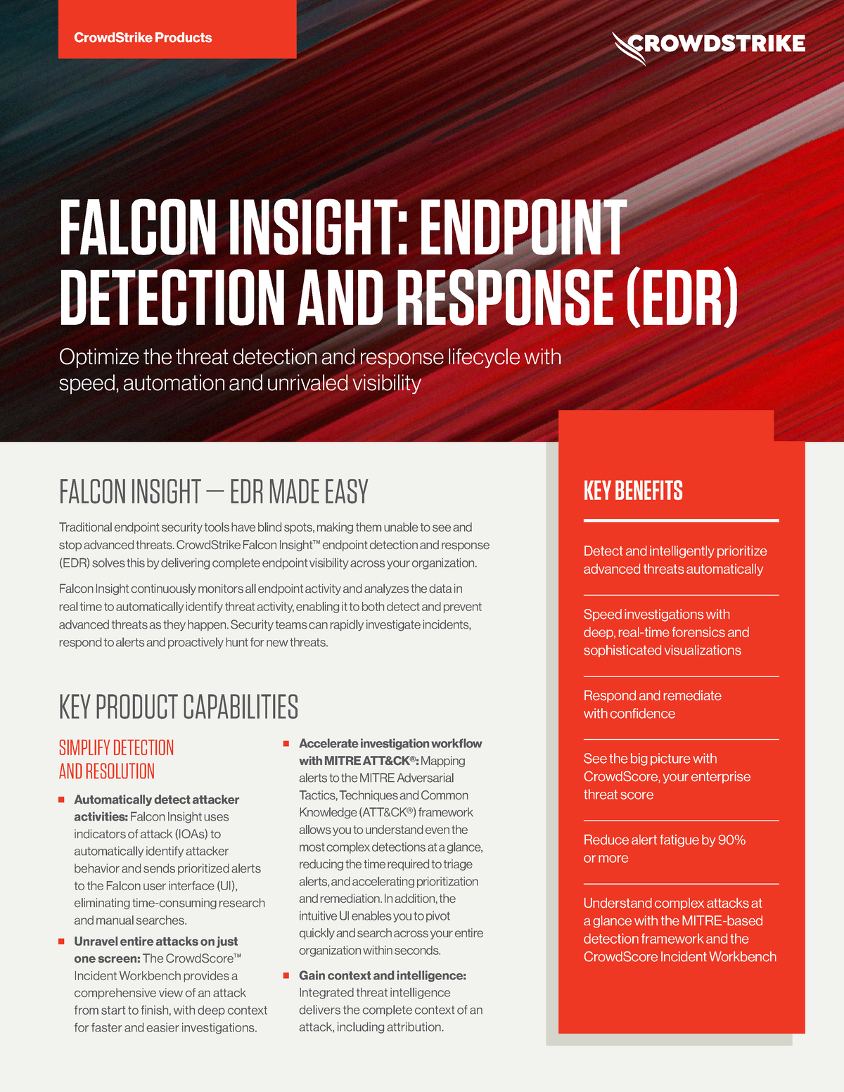 Crowdstrike Falcon Insight Data Sheet - FALCON INSIGHT — EDR MADE EASY ...