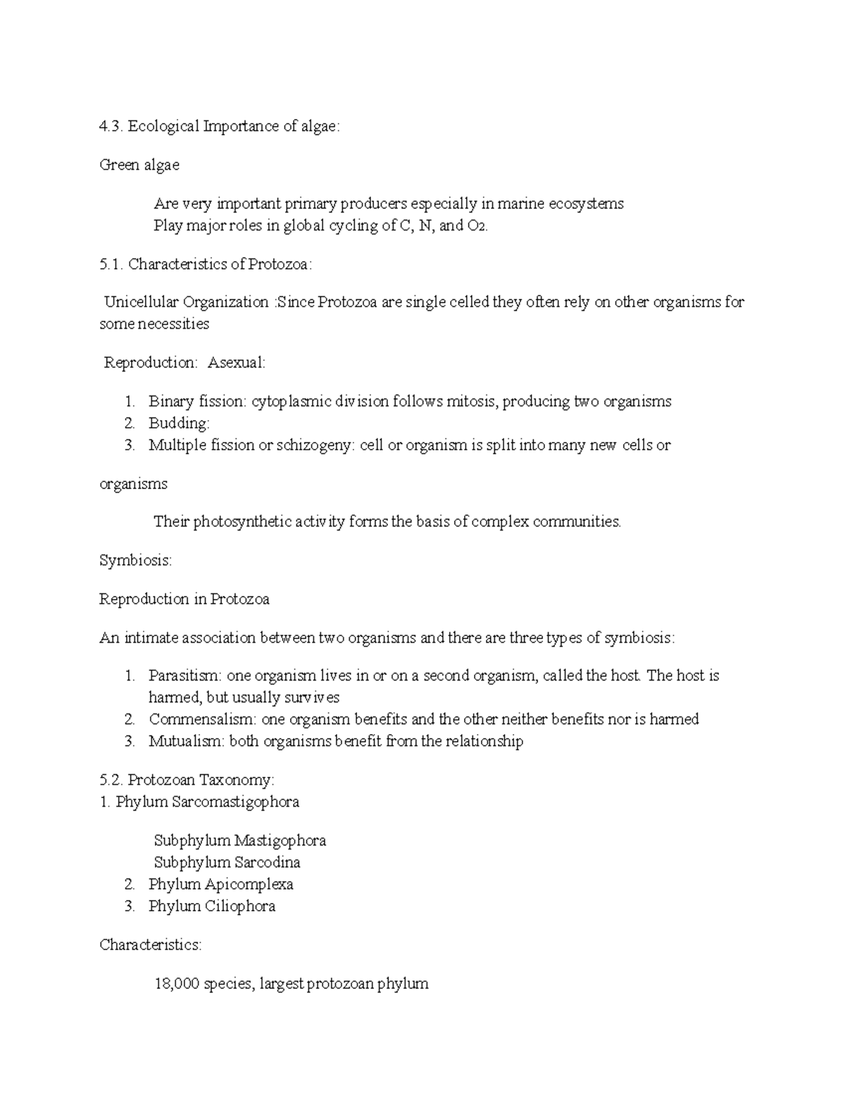 Micro Bio Chp Notes 7 - Ecological Importance of algae: Green algae Are ...