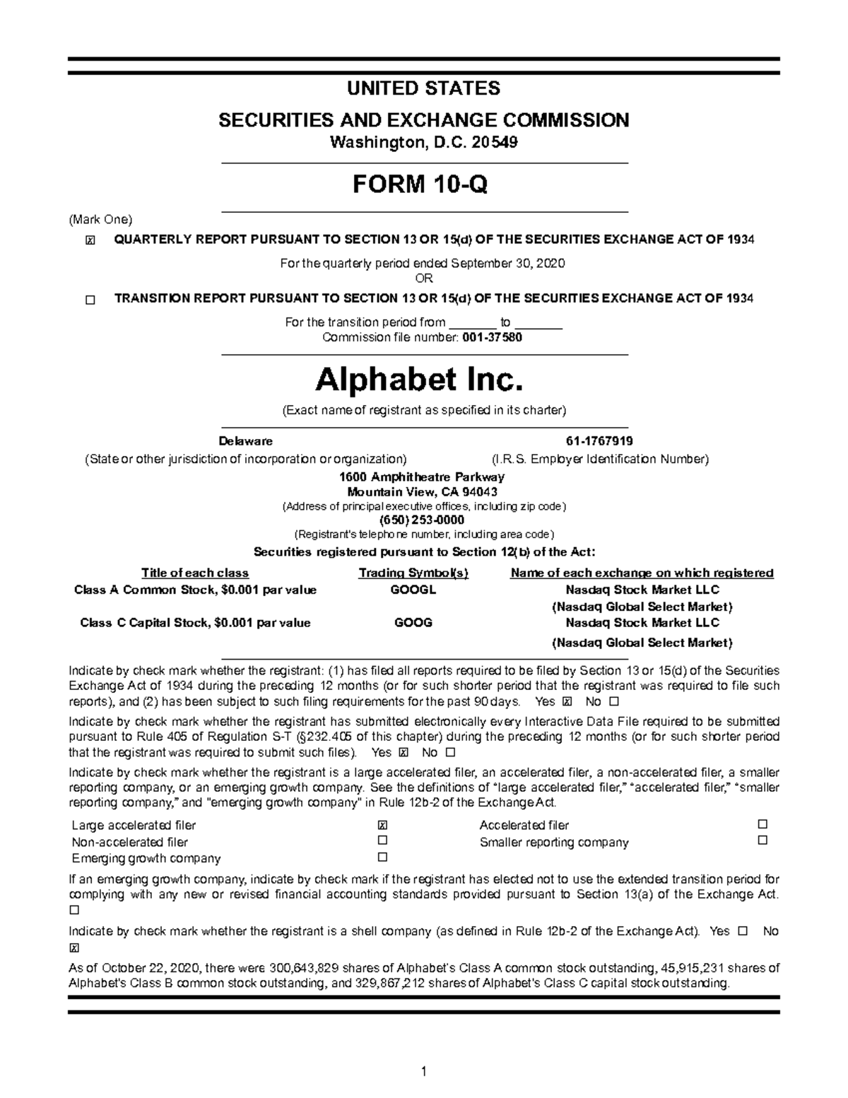202010 30-alphabet-10q - UNITED STATES SECURITIES AND EXCHANGE ...