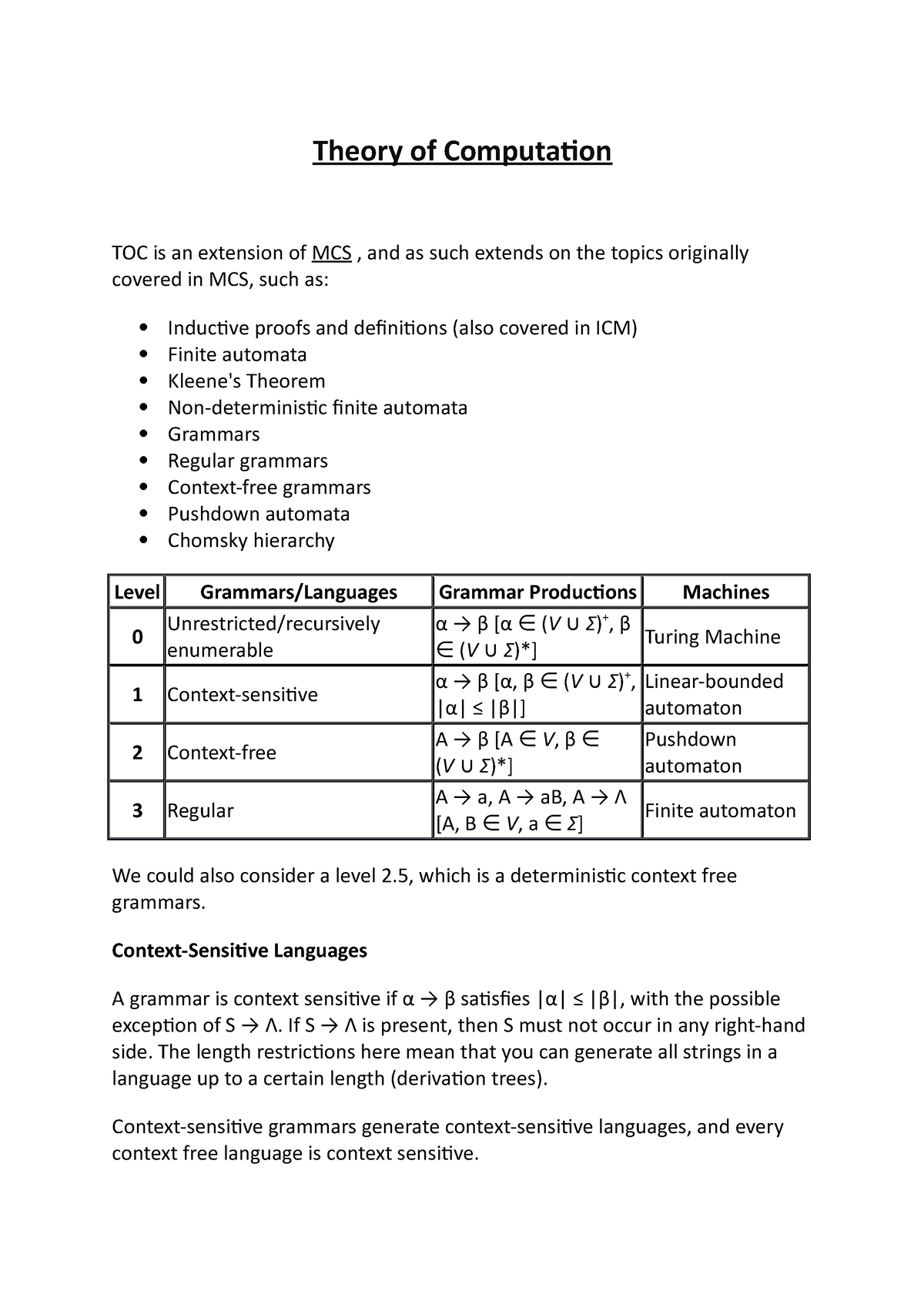 theory of computation assignment