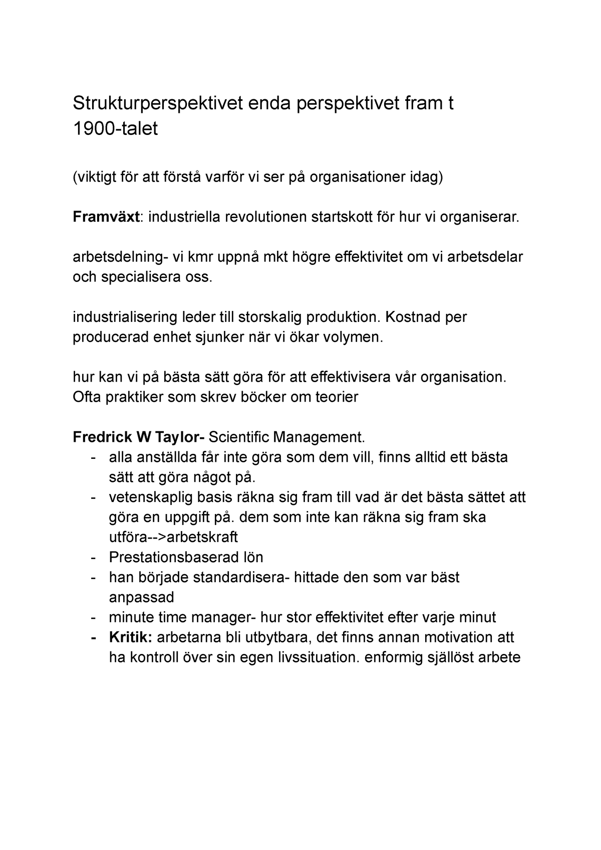 Strukturperspektivet Föreläsning - Organisation Ledarskap ...