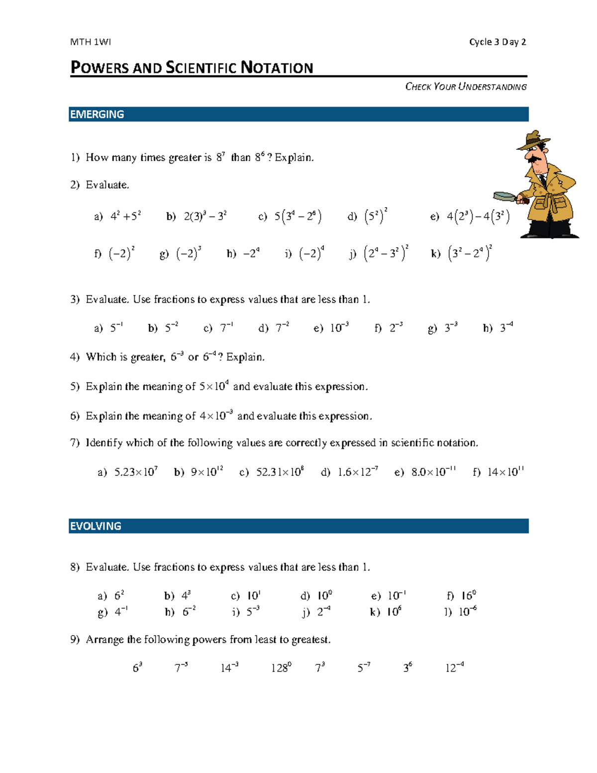 3-2 Scientific Notation CYU - MTH 1WI Cycle 3 Day 2 POWERS AND ...