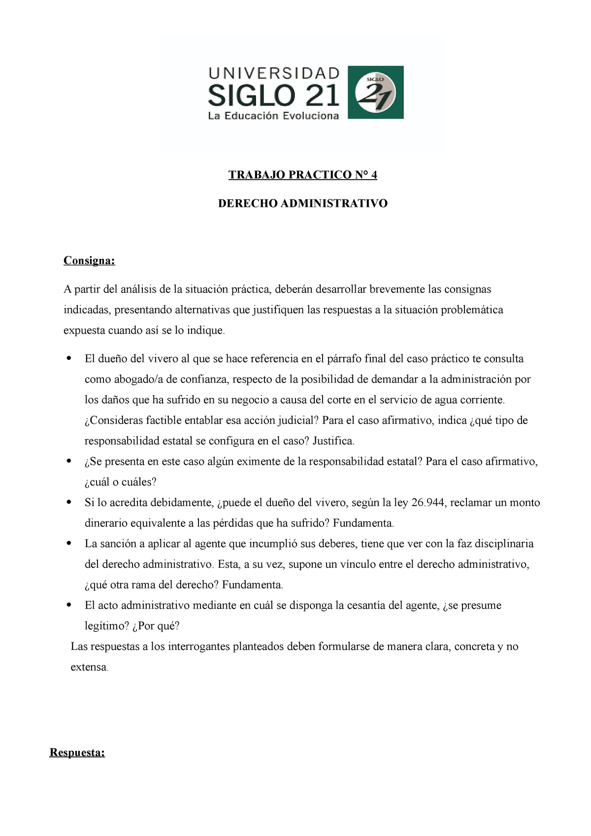 TP4 ADM Final - Tp 4 Completo - TRABAJO PRACTICO N° 4 DERECHO ...